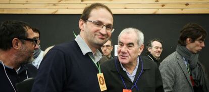 Joan Herrera y Ernest Maragall, en la Asamblea Abierta de ICV, el pasado febrero. 