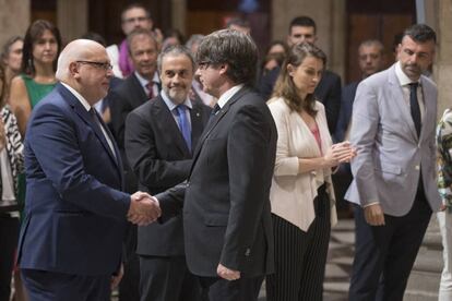 Baiget i Puigdemont en la presa de possessió de Santi Vila.