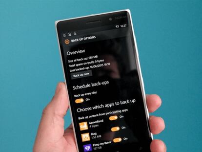 Con Windows 10 Mobile podrás decir de qué aplicaciones quieres hacer copia de seguridad