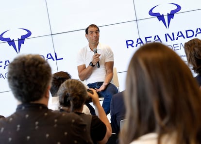 Nadal, durante la rueda de prensa de este jueves.