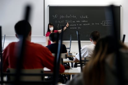 Una clase de matemáticas en un instituto de Madrid.