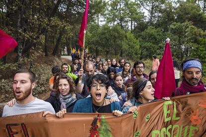 Una manifestación cerró la última jornada del campamento de formación de activistas de Greenpeace en Ávila