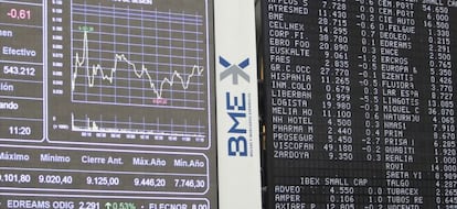 El principal indicador de la bolsa espa&ntilde;ola, el IBEX 35.