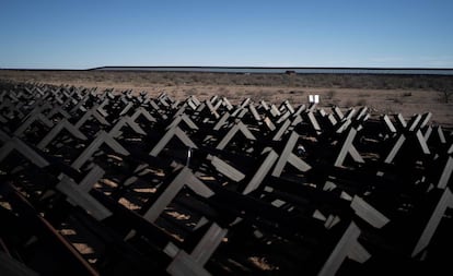 Barreras fronterizas entre EE UU y México.