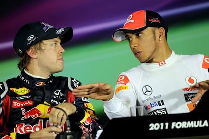 Sebastian Vettel y Lewis Hamilton en una foto de archivo.