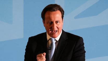 David Cameron pronuncia un discurso en Ipswich, el pasado 25 de marzo.