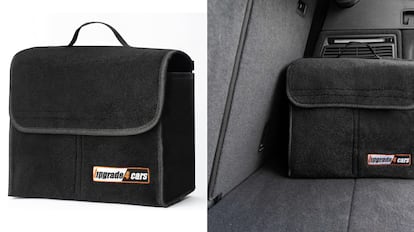 Esta caja organizadora para maleteros de coches resulta muy práctica y ocupa muy poco espacio.
