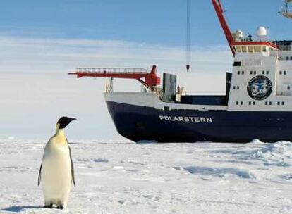 El rompehielos alemán <i>Polarstern</i> en la Antártida.