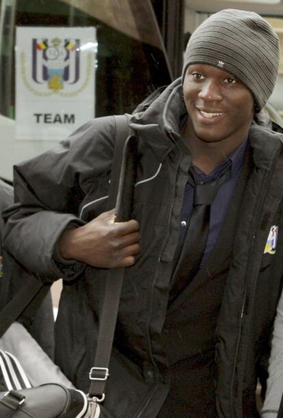 Romelu Lukaku, a su llegada a Bilbao.