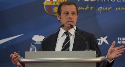 Rosell, durante la rueda de prensa