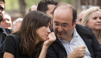 Núria Parlon amb Miquel Iceta.