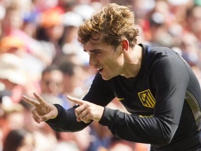 Griezmann celebra su gol al Valencia.