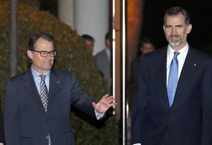 El rei Felip i el president de la Generalitat, Artur Mas.
