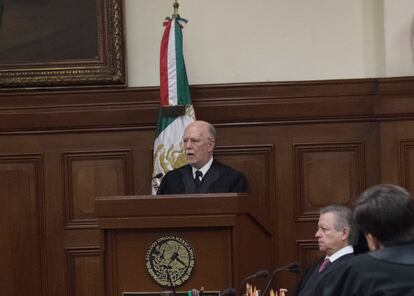 Juan Luis González Alcántara en la Suprema Corte de Justicia de la Nación, en 2019.