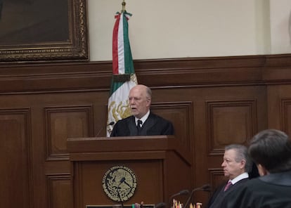 Juan Luis González Alcántara en la Suprema Corte de Justicia de la Nación, en 2019.