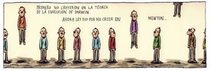 Viñeta de Liniers publicada en 2012, en el séptimo libro de 'Macanudo'.