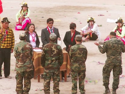 Escenificaci&oacute;n del juicio en los carnavales de Accomarca.