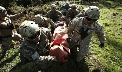 Operación de rescate del espeleólogo español Cecilio López Tercero en la cueva Inti Machay, en el Perú amazónico, en septiembre de 2014.