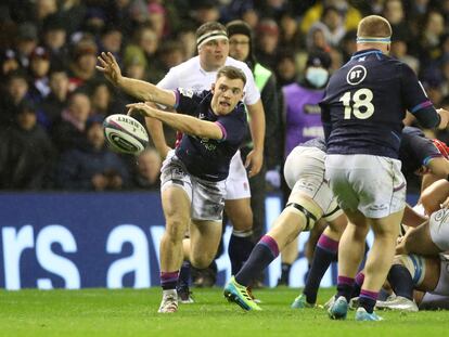 Ben White, de Escocia, en el partido contra Inglaterra del torneo Seis Naciones.