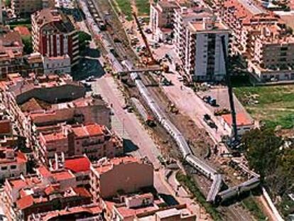 Posición de los trenes, Euromed y Catalunya Express, en el accidente de Torredembarra, Tarragona.
