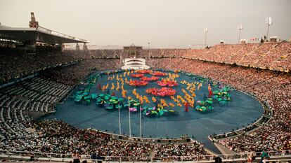 Uno de los espectáculos de la ceremonia de apertura de los Juegos Olímpicos de Barcelona 92.