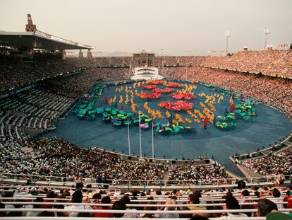 Uno de los espectáculos de la ceremonia de apertura de los Juegos Olímpicos de Barcelona 92.