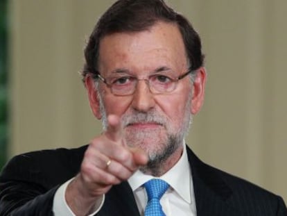 El presidente del Gobierno, Mariano Rajoy, en su comparecencia de este lunes.