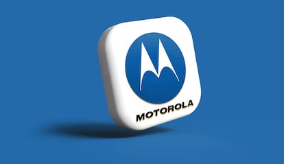 Logo de Motorola con fondo azul