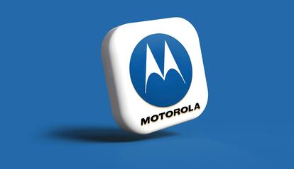 Logo de Motorola con fondo azul