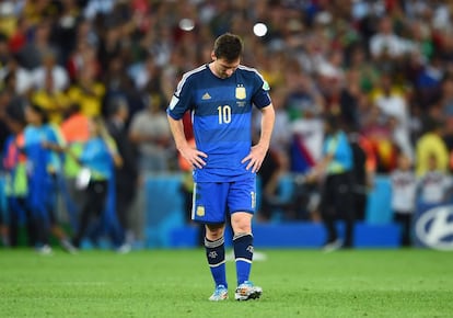 Messi tras perder la Copa Mundial de la FIFA.
