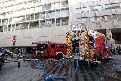 Camiones de Bomberos en la zona.