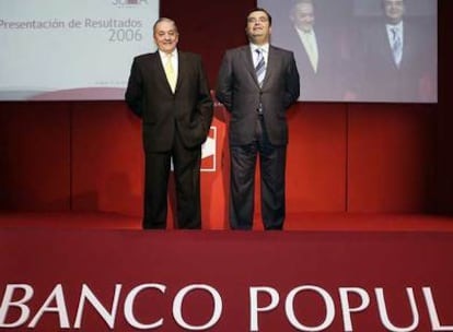 Ángel Ron y Francisco Fernández Dopico, presidente y primer jecutivo del Popular, una de las empresas con blindaje.
