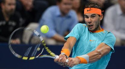 Rafa Nadal, durante el partido contra Simone Bolelli.