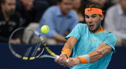 Rafa Nadal, durante el partido contra Simone Bolelli. 