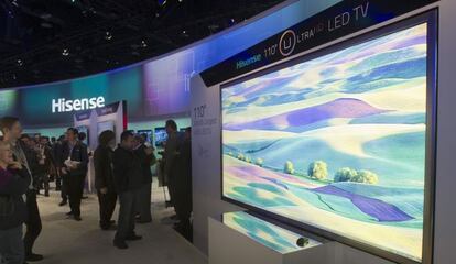 Un televisro HD en una feria tecnológica