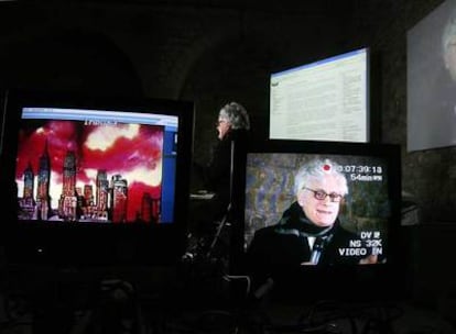 Imagen del plató de <i>HoritzóTV </i>en La Cappella de Barcelona.