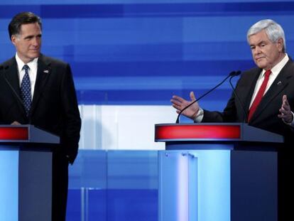 Mitt Romney (izquierda) y Newt Gingrich, durante el debate.