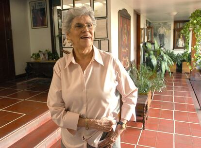 La expresidenta de Nicaragua Violeta Barrios de Chamorro, en Bogotá en 2005.