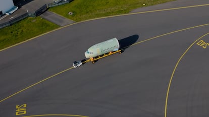 Sección de un A-320 en la fábrica de Airbus en Toulouse.