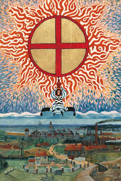 Ilustración de <i>El Libro Rojo,</i> de Carl Jung, publicado  por Norton & Company.