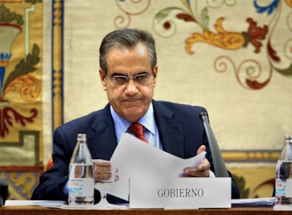 Celestino Corbacho durante su comparecencia ayer en el Congreso.