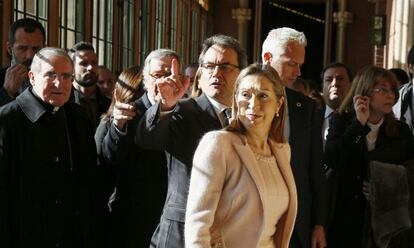 Artur Mas y la ministra de Fomento, Ana Pastor, en la inauguración de la reforma del recinto histórico del hospital de Sant Pau.