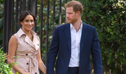 Los duques de Sussex, Meghan Markle y Enrique de Inglaterra, en Johannesburgo, el 23 de septiembre.