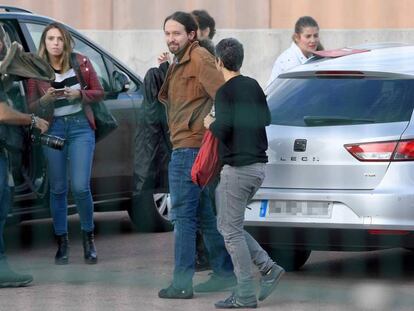Pablo Iglesias llega a la cárcel de Lledoners para visitar a Junqueras.