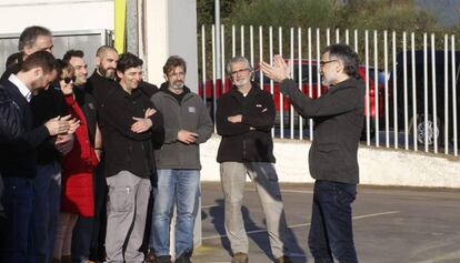 Jordi Cuixart, a la llegada a su empresa en Sentmenat (Barcelona).