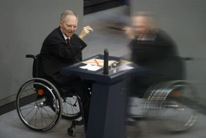 El ministro alemán de Hacienda, Wolfgang Schäubel, en el Parlamento alemán el pasado viernes.