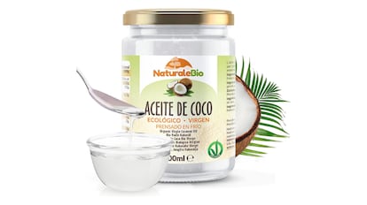 Aceite de coco prensado en frío.