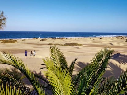 Las dunas de Maspalomas, al sur de la isla de Gran Canaria.