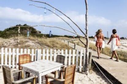 Playa de Es Pujols, en Formentera (Islas Baleares)