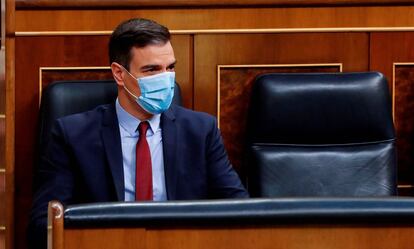 El presidente del Gobierno, Pedro Sanchez , en el Congreso de los Diputados.